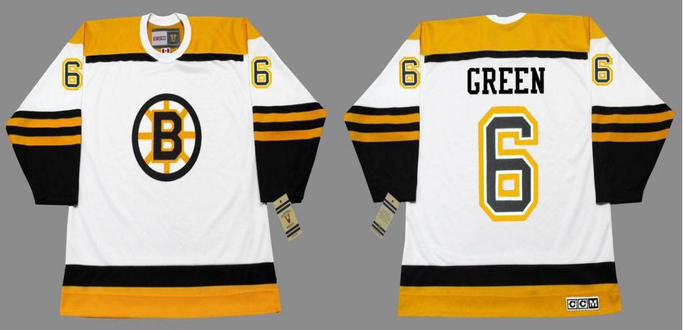 2019 Men Boston Bruins 6 Green White CCM NHL jerseys